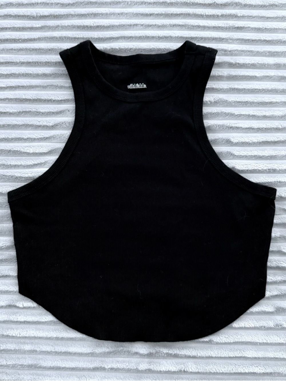 Black Sleeveless ribbed tank crop Top